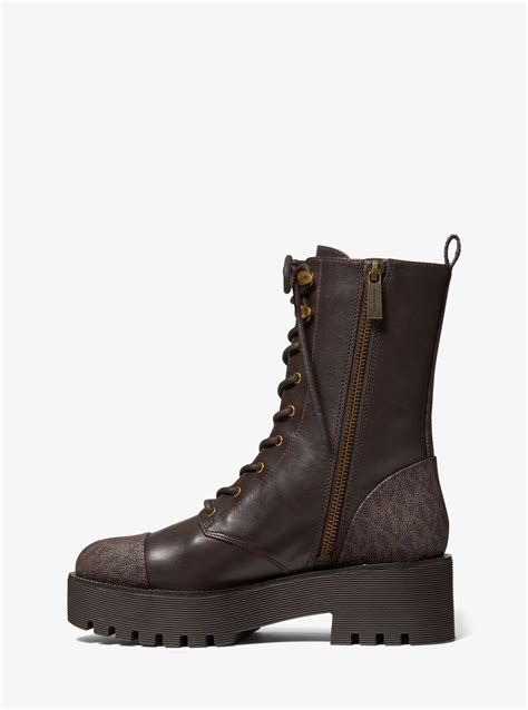 bryce bootie michael kors|Bryce Leather Platform Combat Boot .